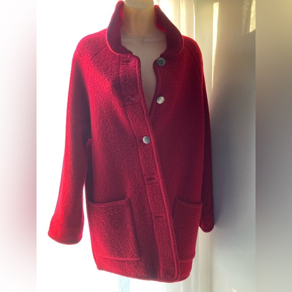Talbots SIMPLY GORGEOUS 100% Wool, Red Petite Winter Jacket ❤️ Size Small - Picture 3 of 11
